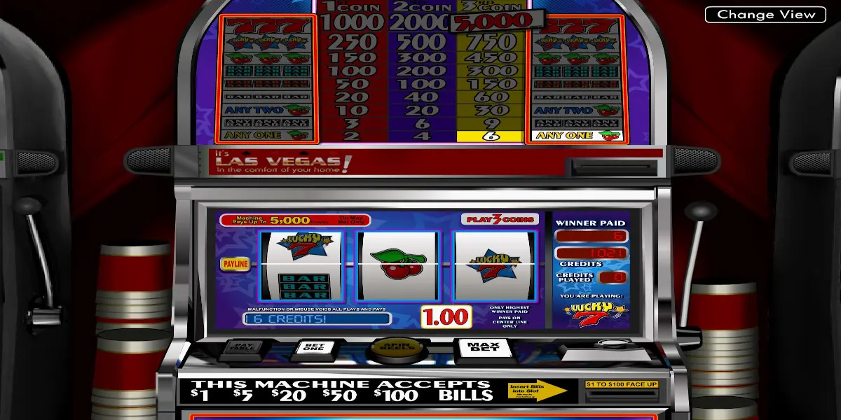 Lucky 7 slot game You can change gameplay view