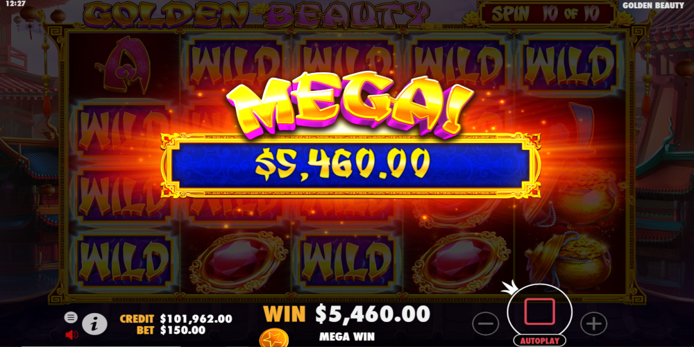 Golden Beauty slot game Mega Win
