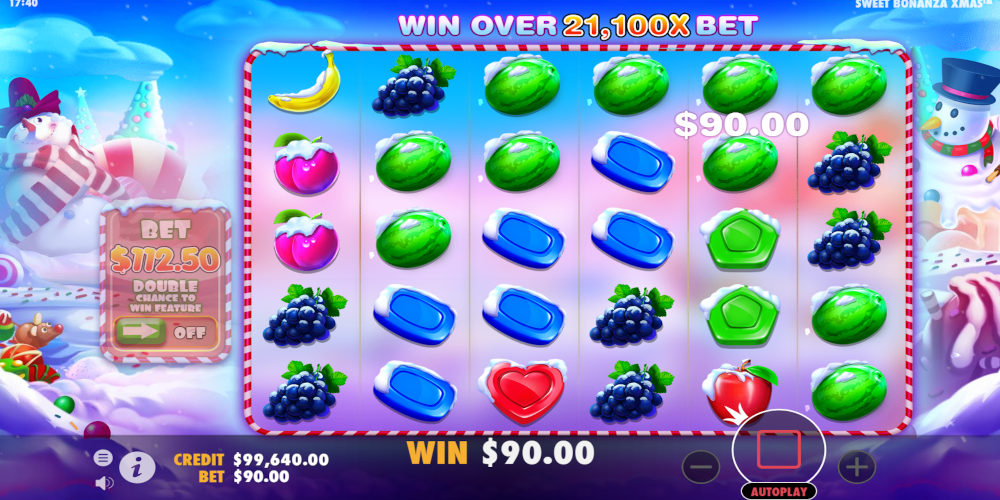 Sweet Bonanza Xmas slot game GamePlay