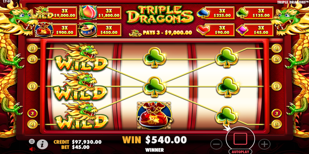 Triple Dragons slot game Wild