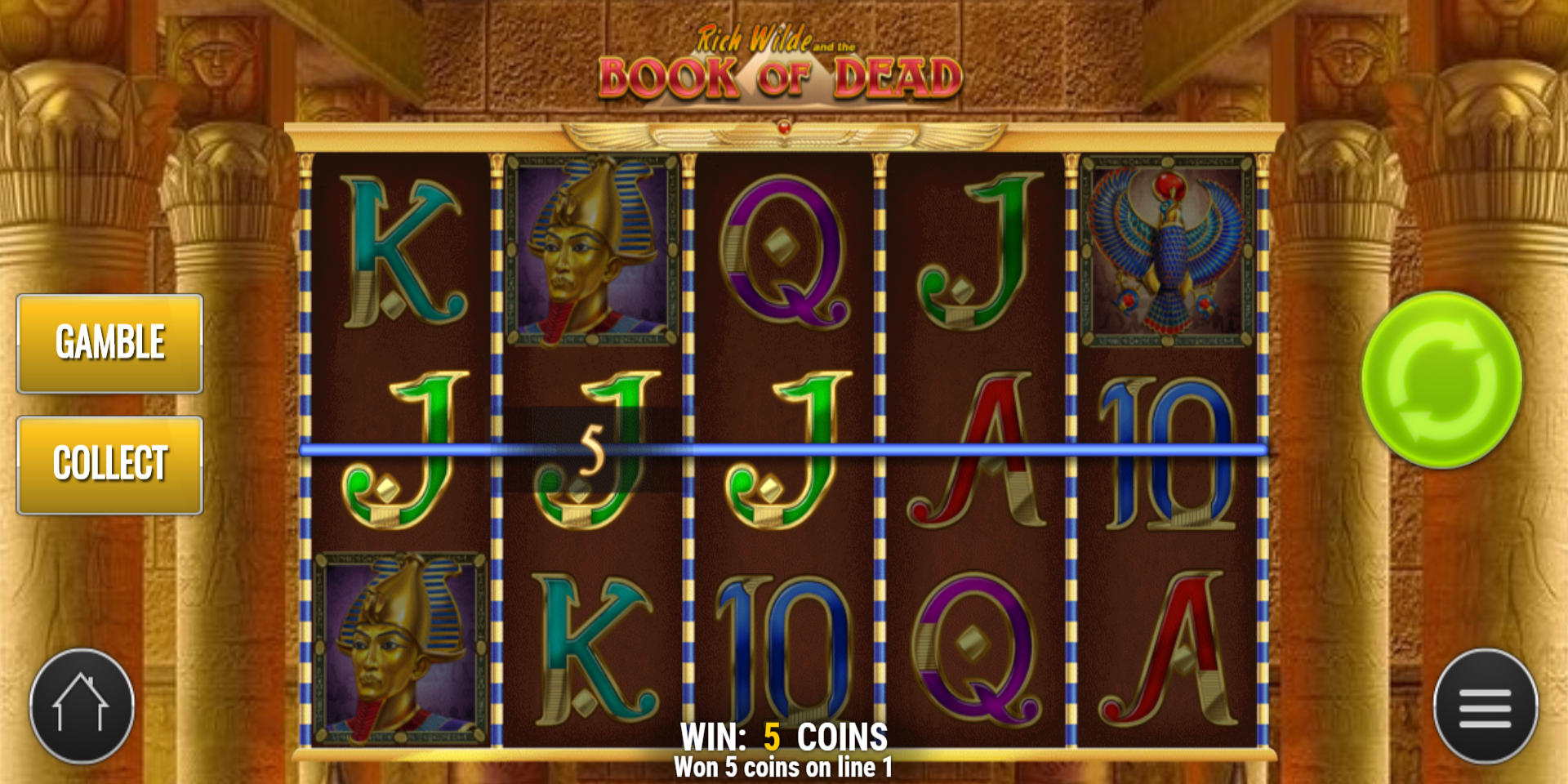 Book of Dead slot game Gamble or Collect