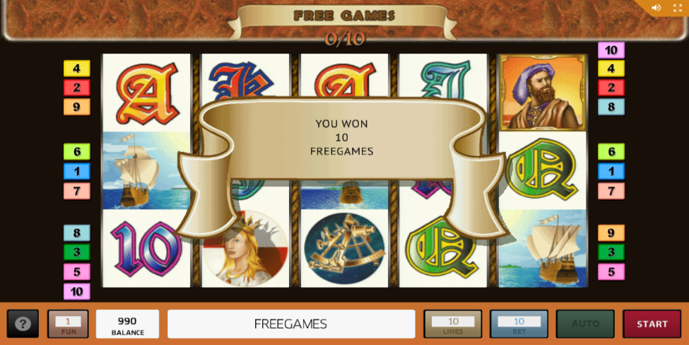Columbus slot game Free spins