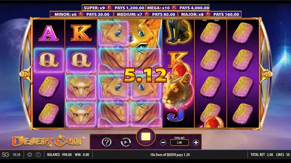 Desert Cats slot game Gameplay