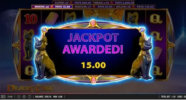 Desert Cats slot game Jackpot
