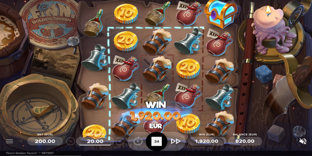 Finn's Golden Tavern slot game Win