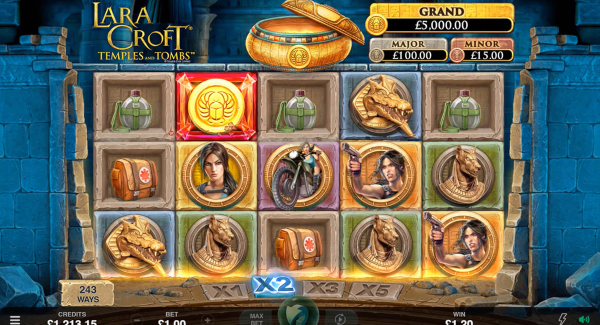 Lara Croft Temples and Tombs slot game Gameplay
