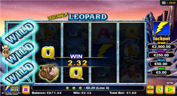 Lightning Leopard slot game Win symbols