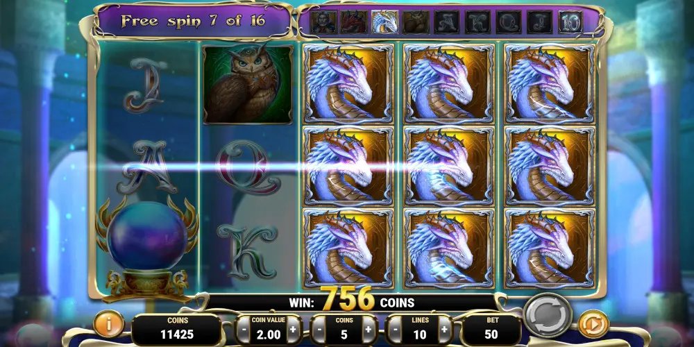 Rise of Merlin slot game Expanding symbols