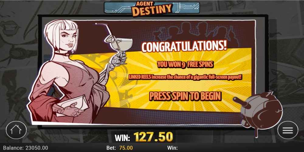 Agent Destiny slot game Free Spin