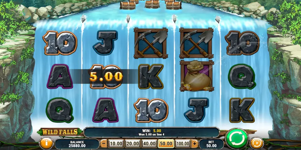 Wild Falls slot game Gameplay WIN