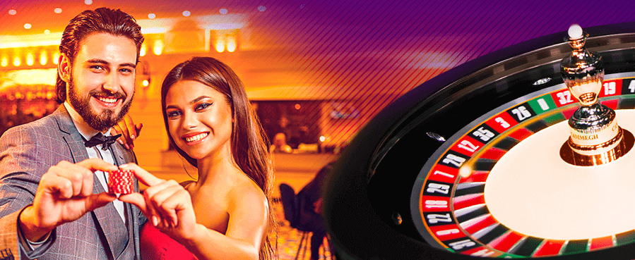 couple playing roulette and dice - 1xbit.com online casino live