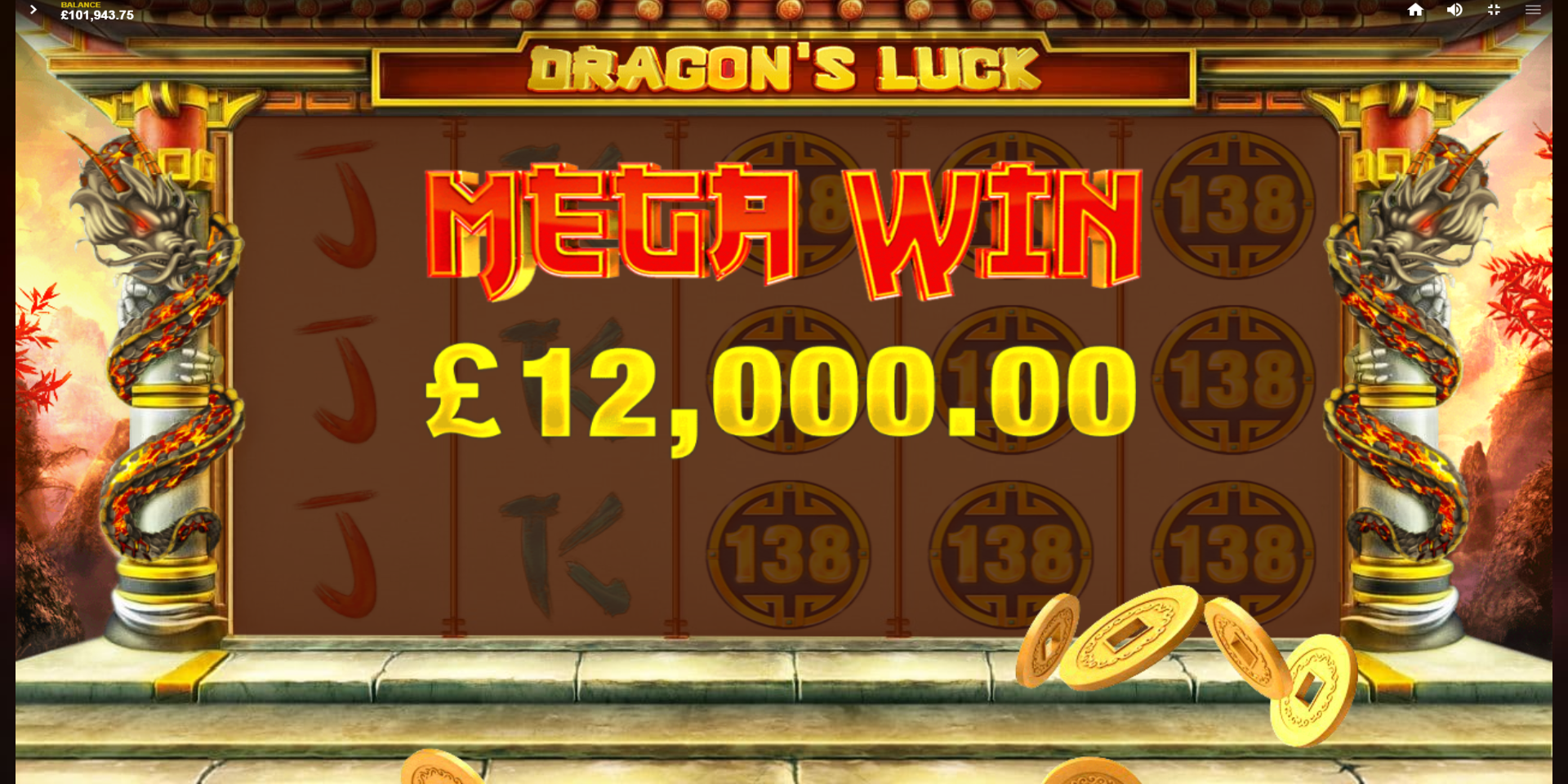 Dragons Luck slot game Mega WIN