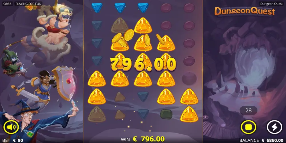 Dungeon Quest slot game Big WIN