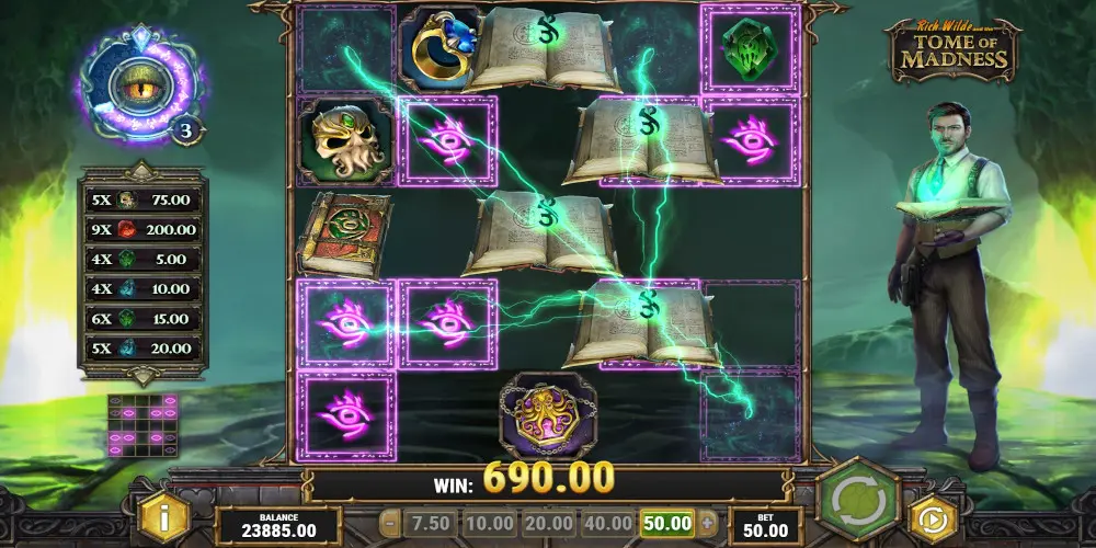 Rich Wilde and the Tome of Madness slot game Special Effects