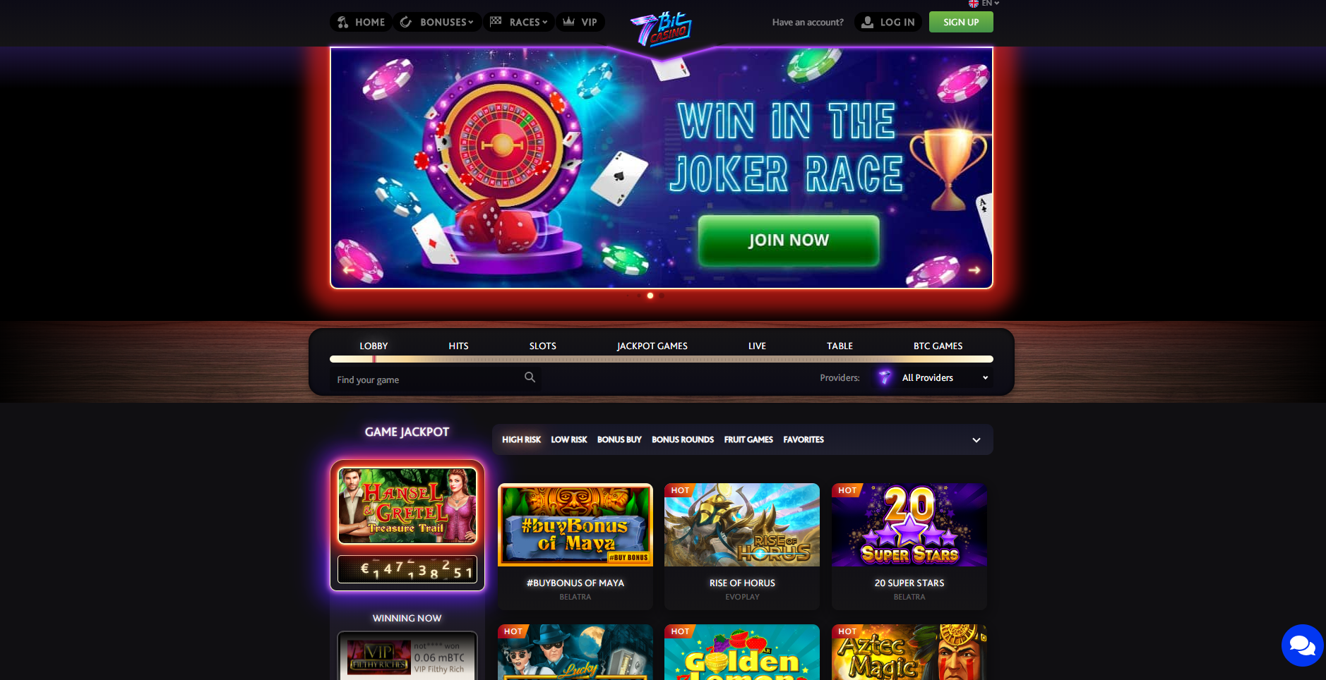 7bit casino games - joker race rise of horus aztec magic hansel gretel roulette cards