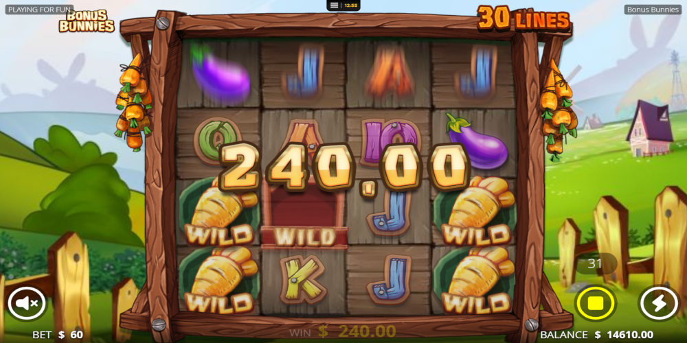 Bonus Bunnies slot game Win