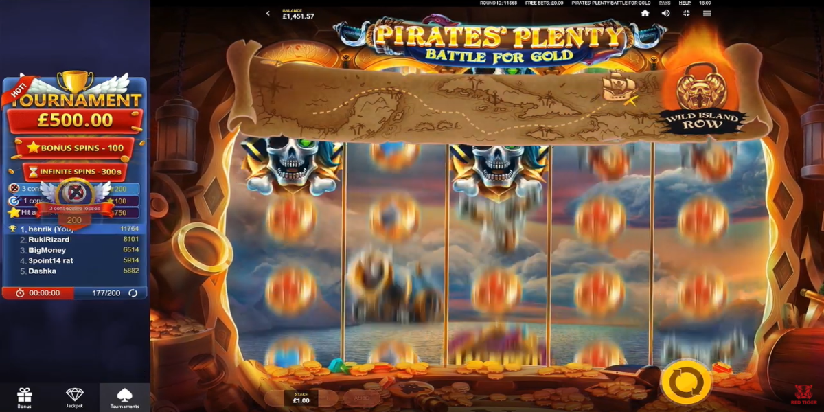 Tournament feature - Red Tiger Top Jackpots