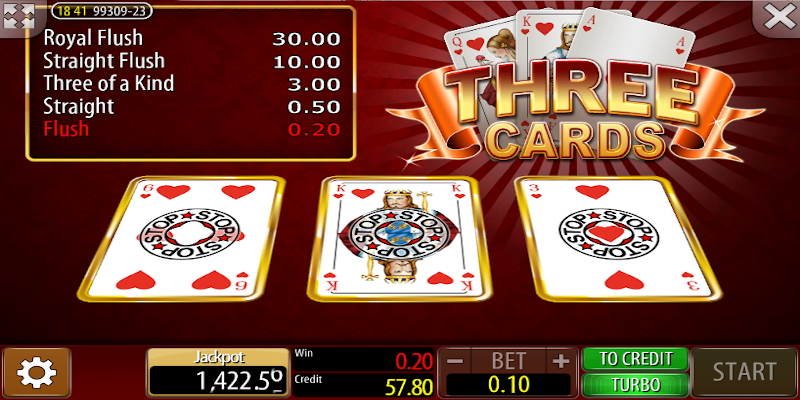 Wazdan online casino game - Three Cards poker