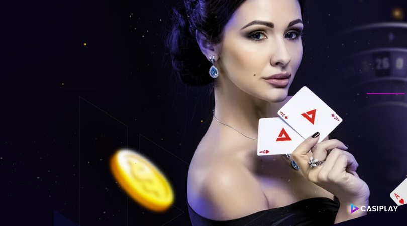 casiplay live casino - lady holding two cards