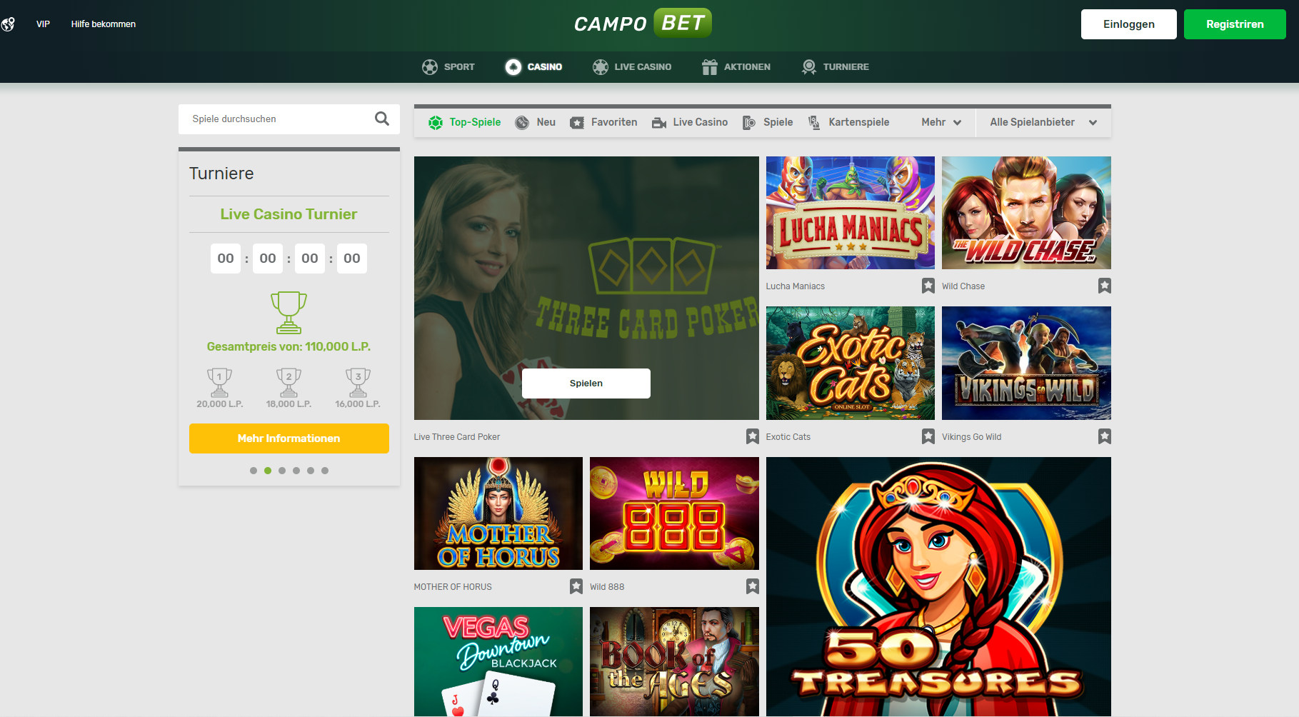 campobet spiele - three card poker mother of horus lucha maniacs