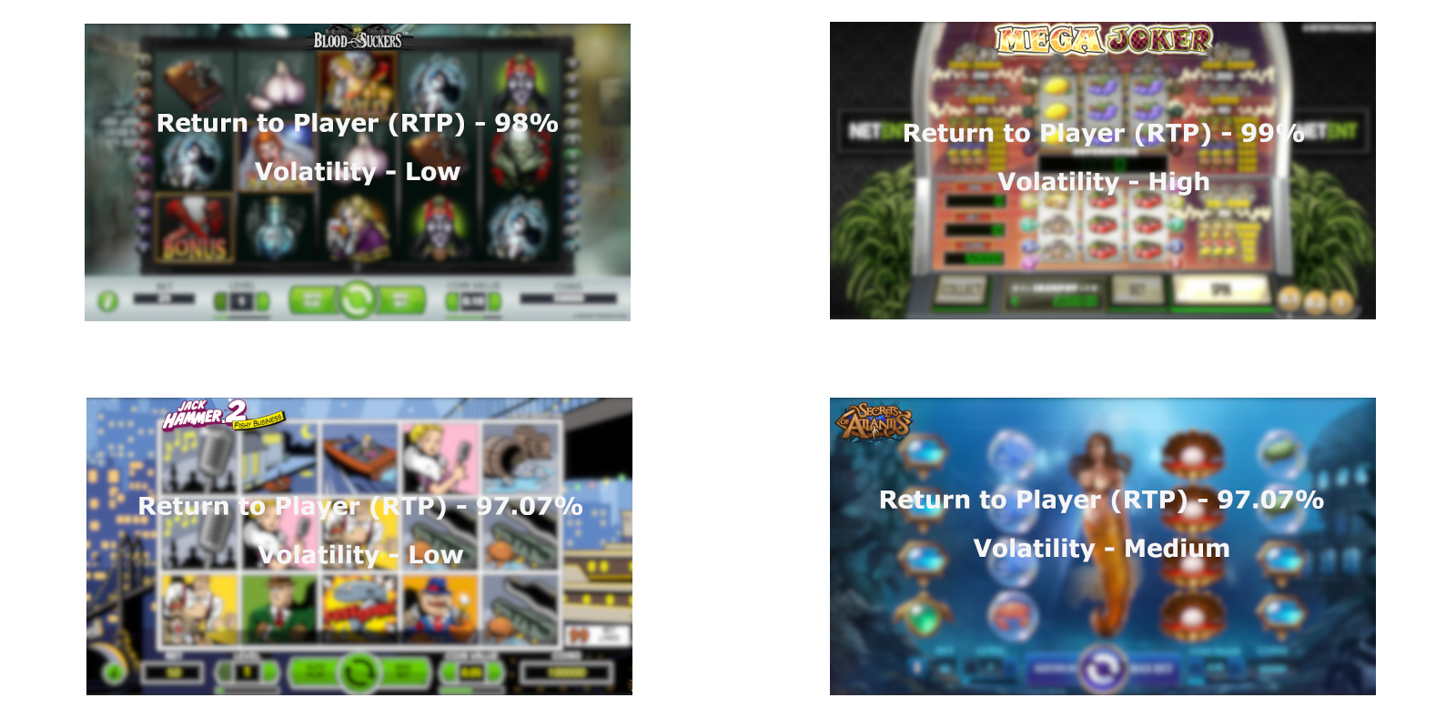 Top 4 NetEnt slots RTP - Try NetEnt Free Slots demo