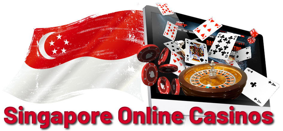 singapore online casinos 2026 - Singapore flag, computer with cards, roulette wheel, dice data-lazy-srcset=