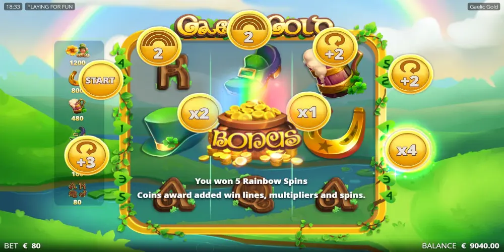 Gaelic Gold slot game Rainbow Spins