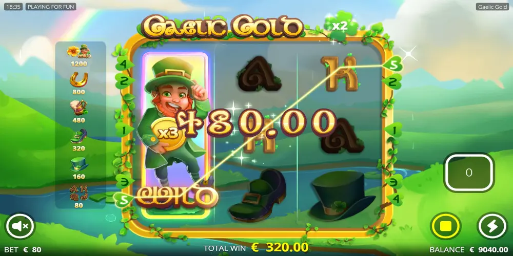 Gaelic Gold slot game Wild Win during Free Spins