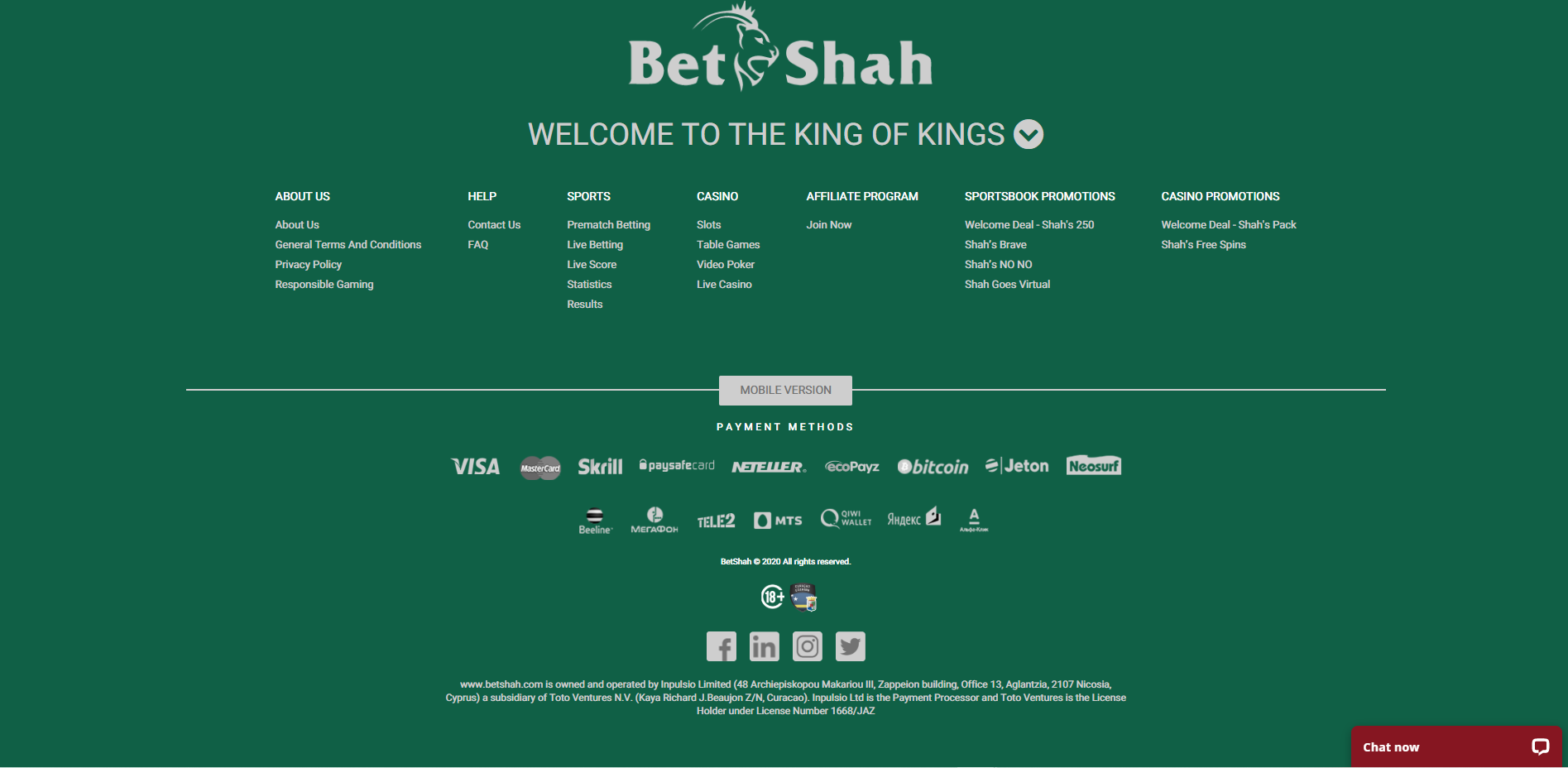 betshah welcome to the king of kings payment methods curacao gaming skrill neteller bitcoin