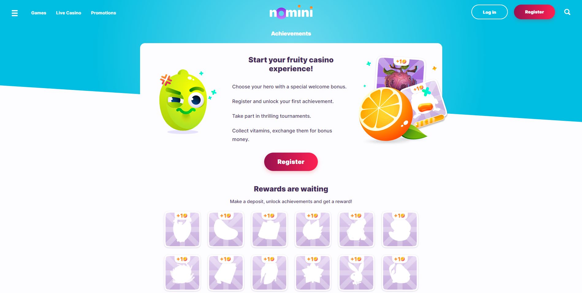 nomini casino achievements angry lime orange