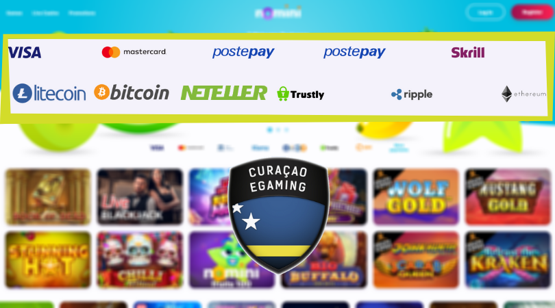 nomini casino payment methods withdrawal curacao licence visa mastercard trustly ripple bitcoin ethereum litecoin paysafecard skrill neteller