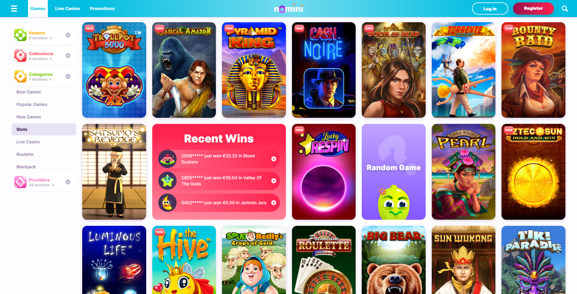nomini slots pelit pyramid king tiki paradise bounty raid cash noire