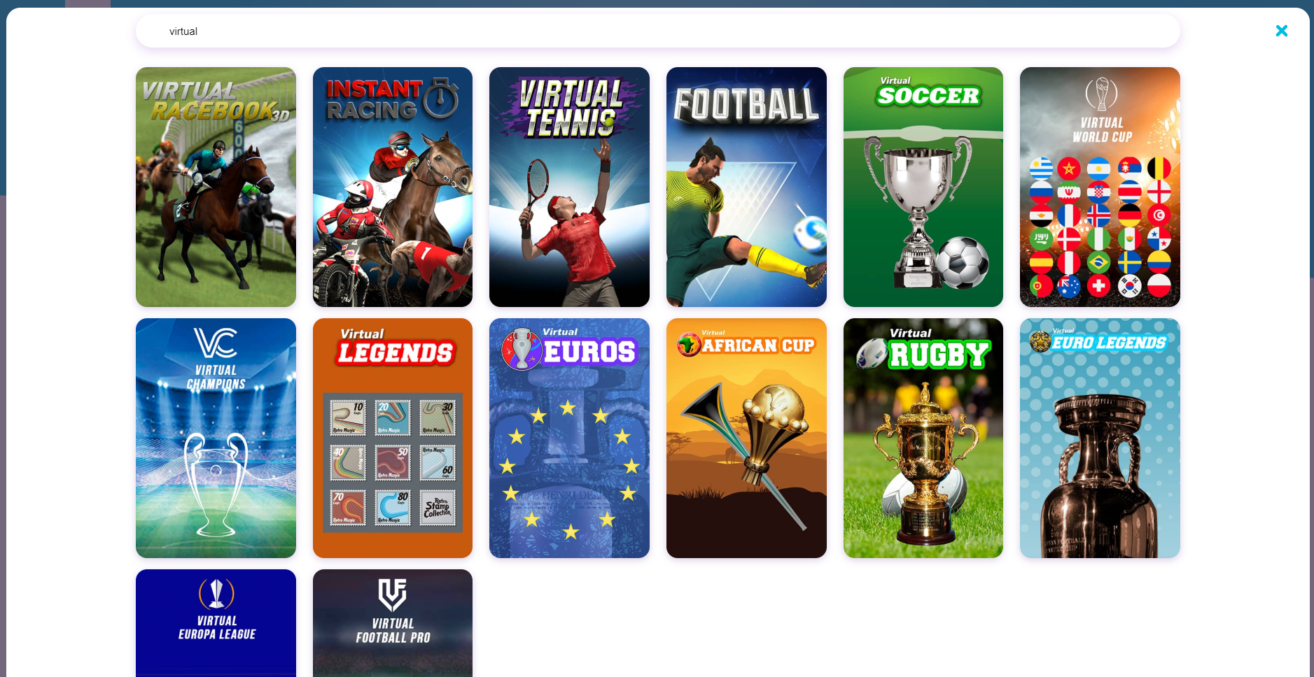 nomini virtual sports football tennis racebook