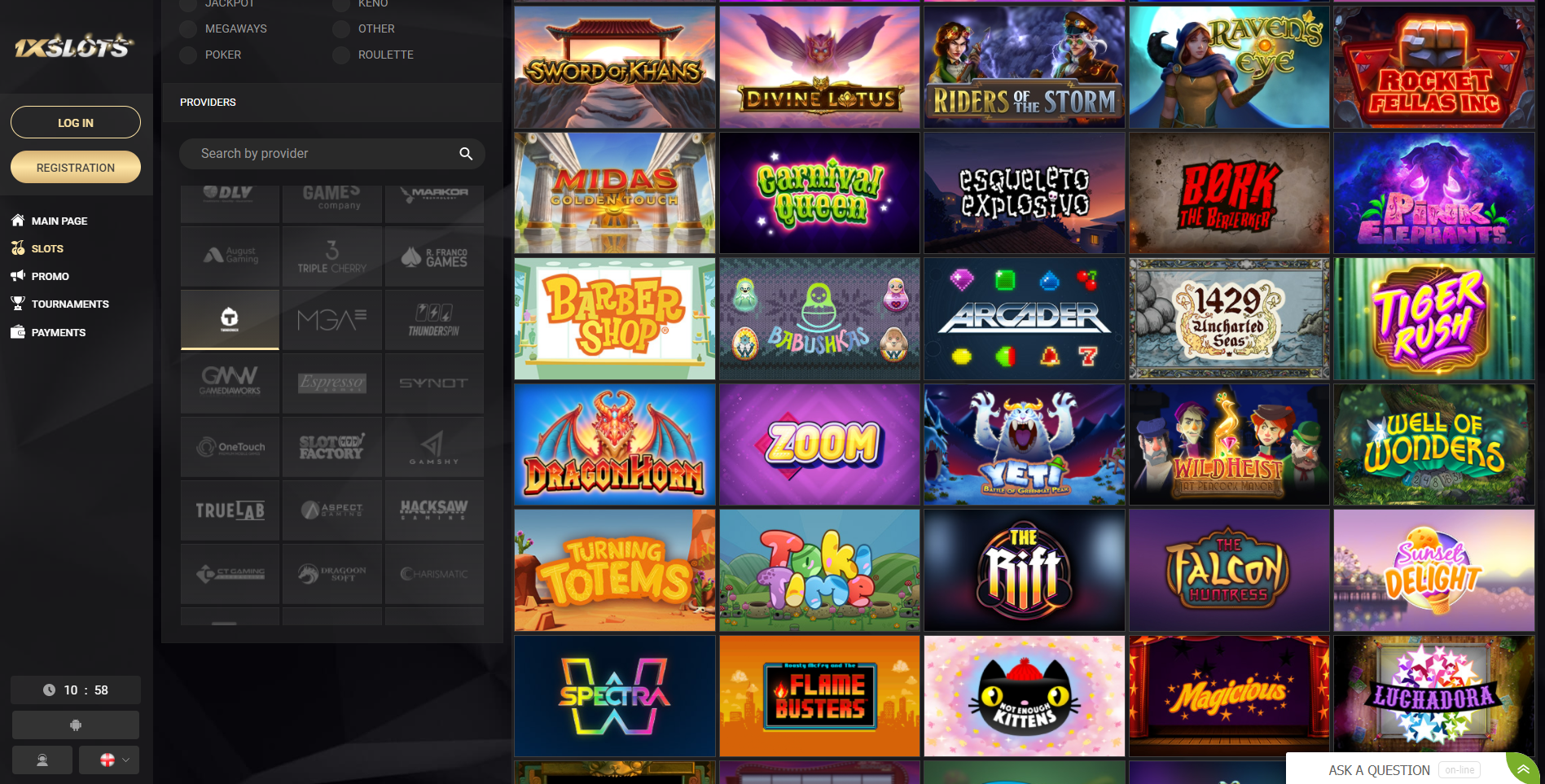 1xslots thunderkick games sword of khans divine lotus riders of the storm midas golden touch