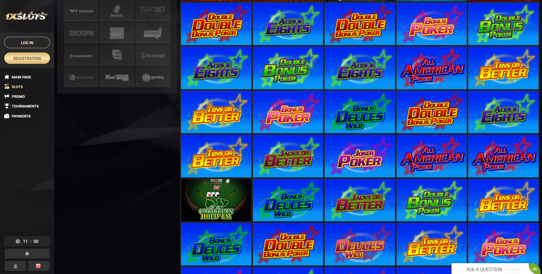1xslots video poker double poker bonus poker tens or better aces eights deuces wild