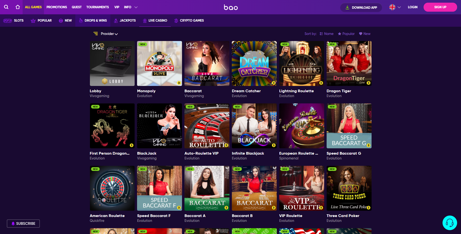 bao live casino monopoly live dream catcher baccarat roulette