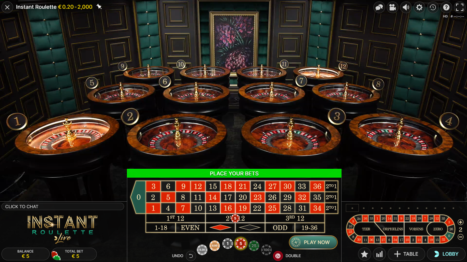 instant roulette wheels gameplay place your bets 12 roulettes play now