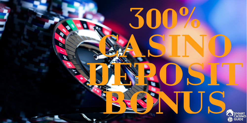 300% casino deposit bonus - Casino chips with roulette wheel
