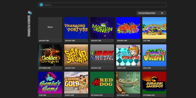 First Microgaming slot was released in 1998 - slots list from Microgaming website