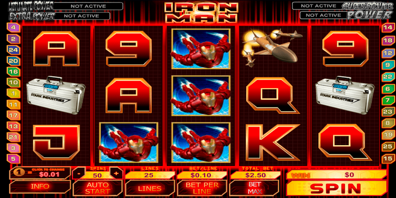 Iron Man slot machine - Choose one Marvel slots online casino and try to win big