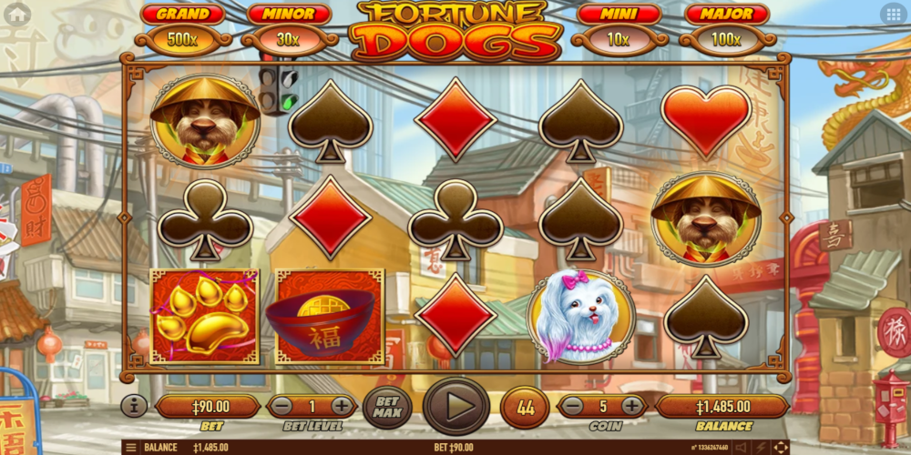 Play online Fortune Dogs slot machine DEMO - Gameplay
