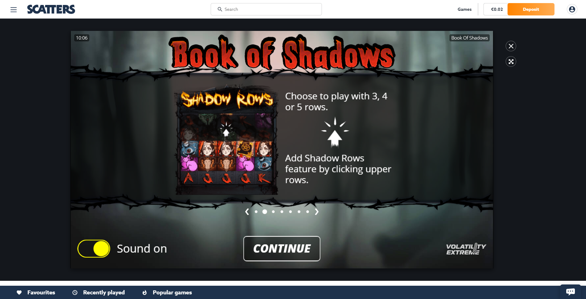 book of shadows nolimit city scatters