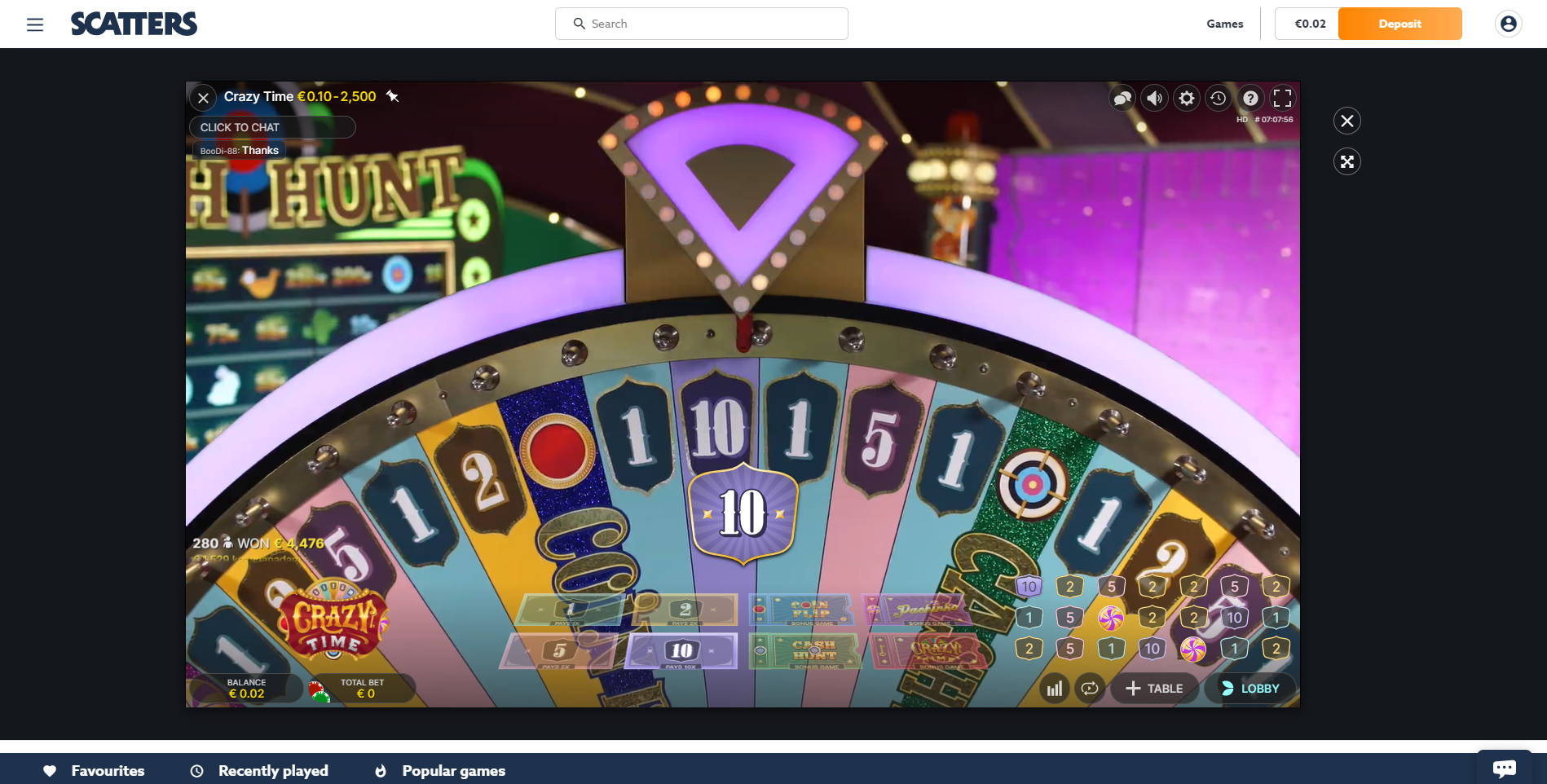 crazy time evolution gaming scatters lucky number 10 money wheel