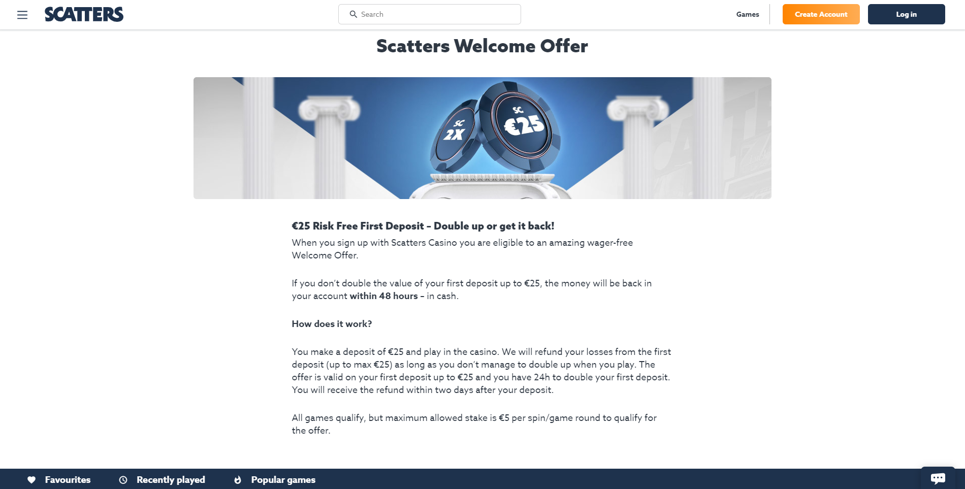 scatters casino bonus code promo code 25€ risk free offer