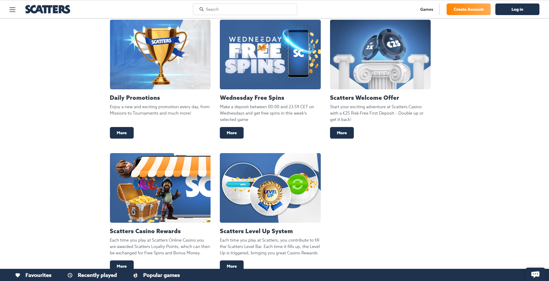 scatters casino daily promotions no deposit bonus wednesday free spins rewards level up system