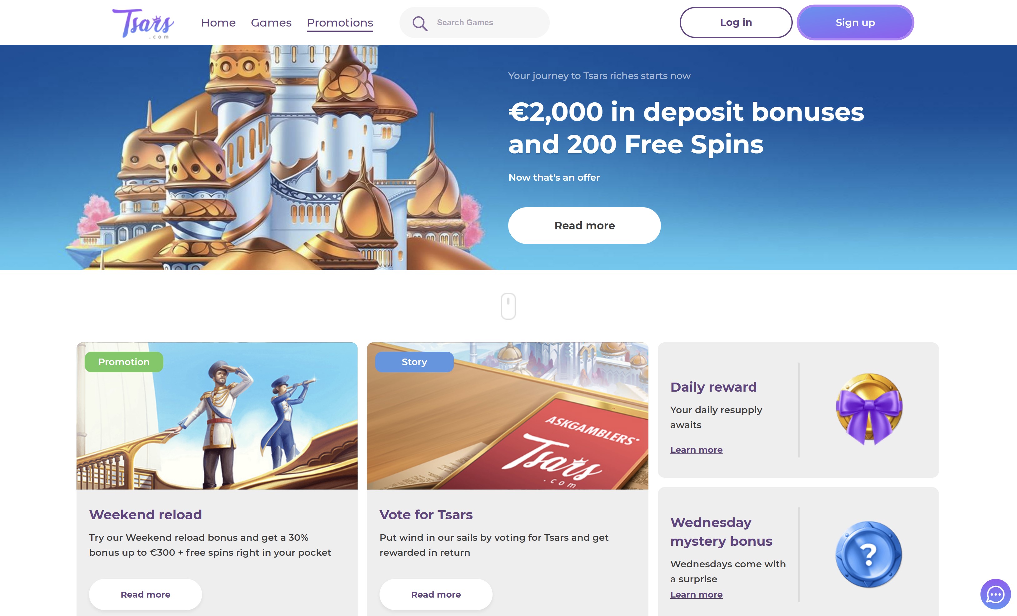 tsars casino no deposit welcome bonus - weekend reload 2000€ bonus