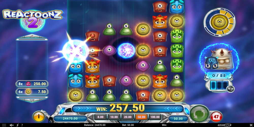 Reactoonz 2 casinos slot game biggest win is 5,083x your bet