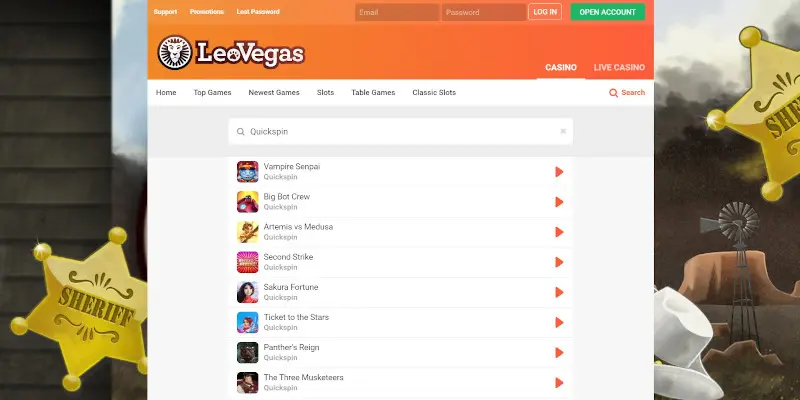Do you look casinos with Quickspin games - LeoVegas
