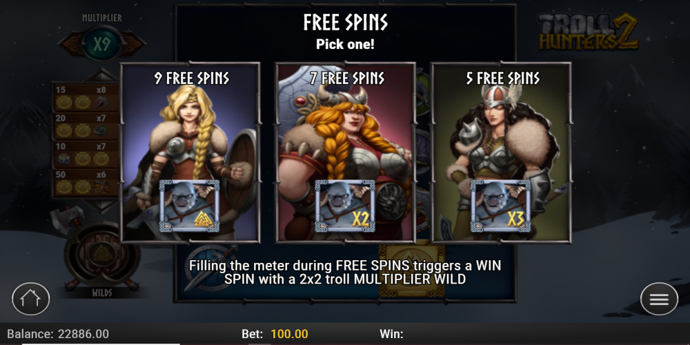 Troll Hunters 2 slot game Bonus