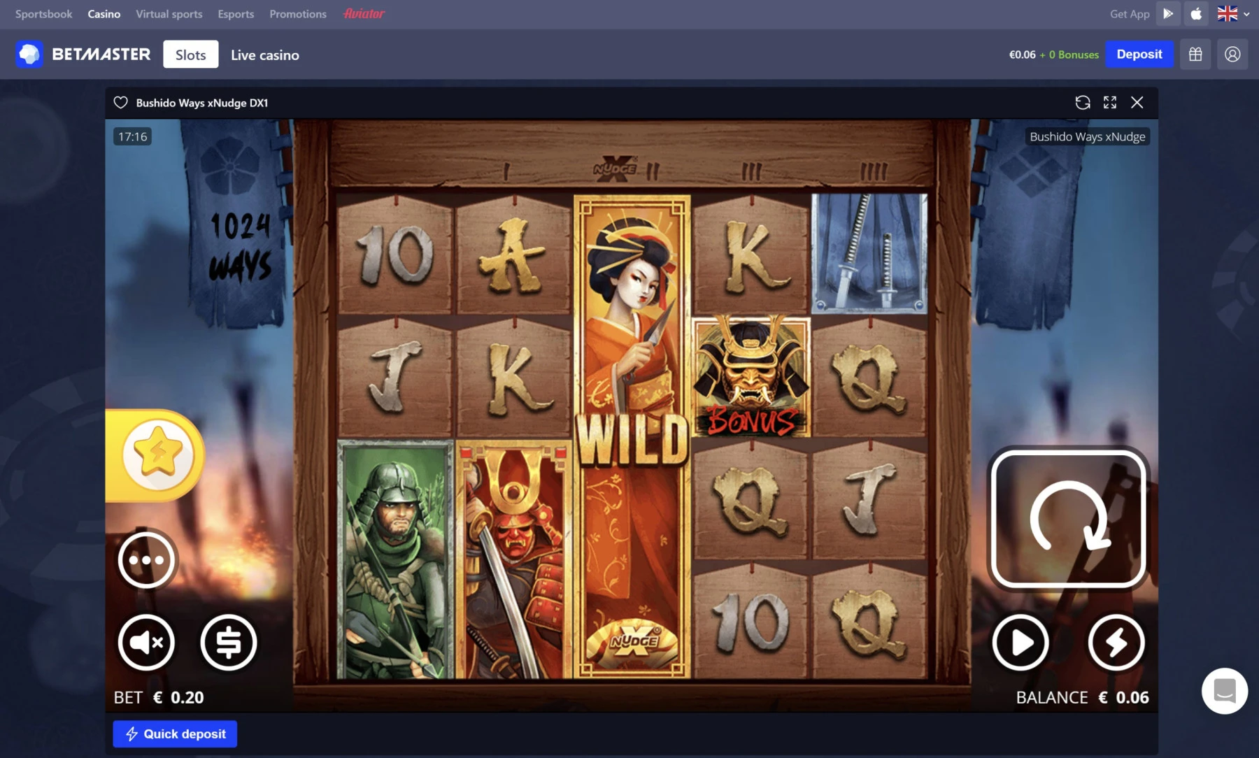 betmaster casino bushido xways nolimit city